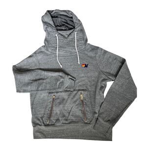 Aviator Nation Ninja Pullover Hoodie Sweatshirt Gray Sz S